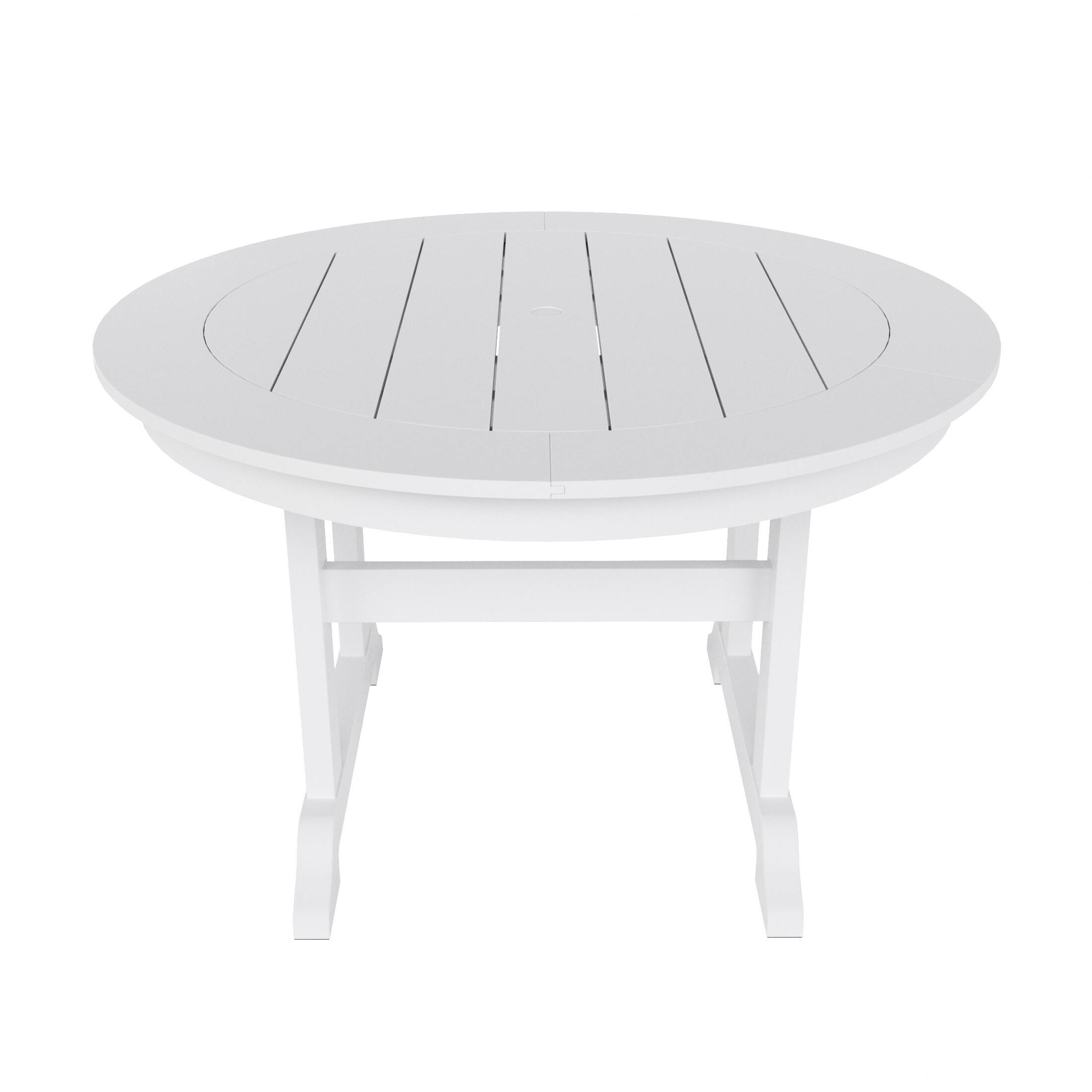 Left. WestinTrends - WestinTrends Malibu 47" Outdoor Patio Round Dining Table - White.