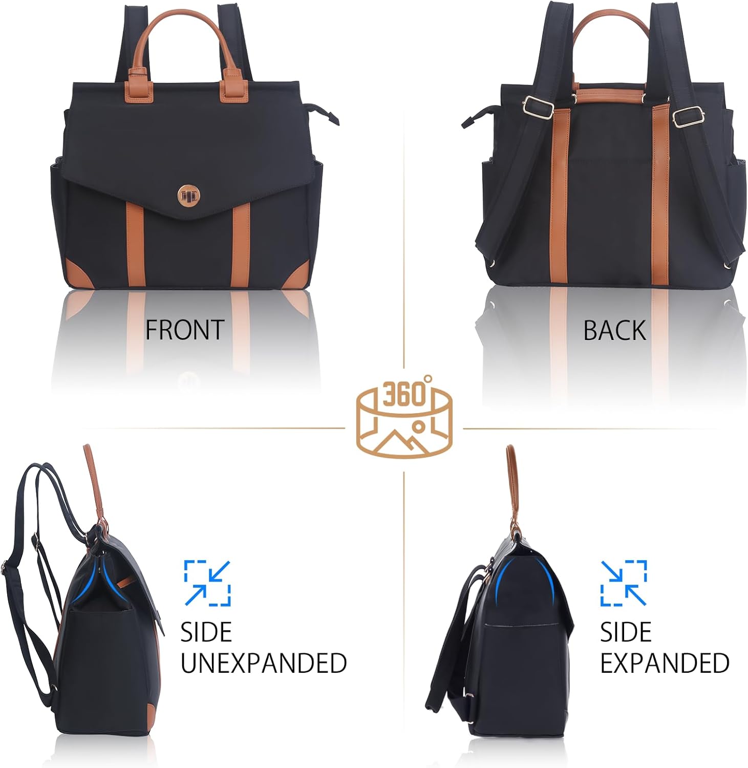 FRONT  
BACK  
360°  
SIDE UNEXPANDED  
SIDE EXPANDED