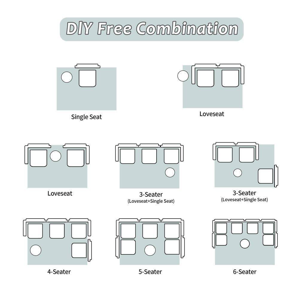 DIY Free Combination

- Single Seat
- Loveseat
- Loveseat (Loveseat+Single Seat)
- 3-Seater (Loveseat+Single Seat)
- 4-Seater
- 5-Seater
- 6-Seater