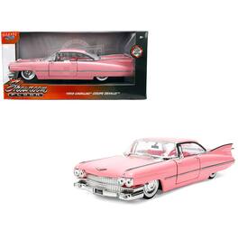 1959 Cadillac Coupe DeVille Pink with Pink and White Interior "Showroom Floor" Series 1/24 Diecast Model Car by Jada