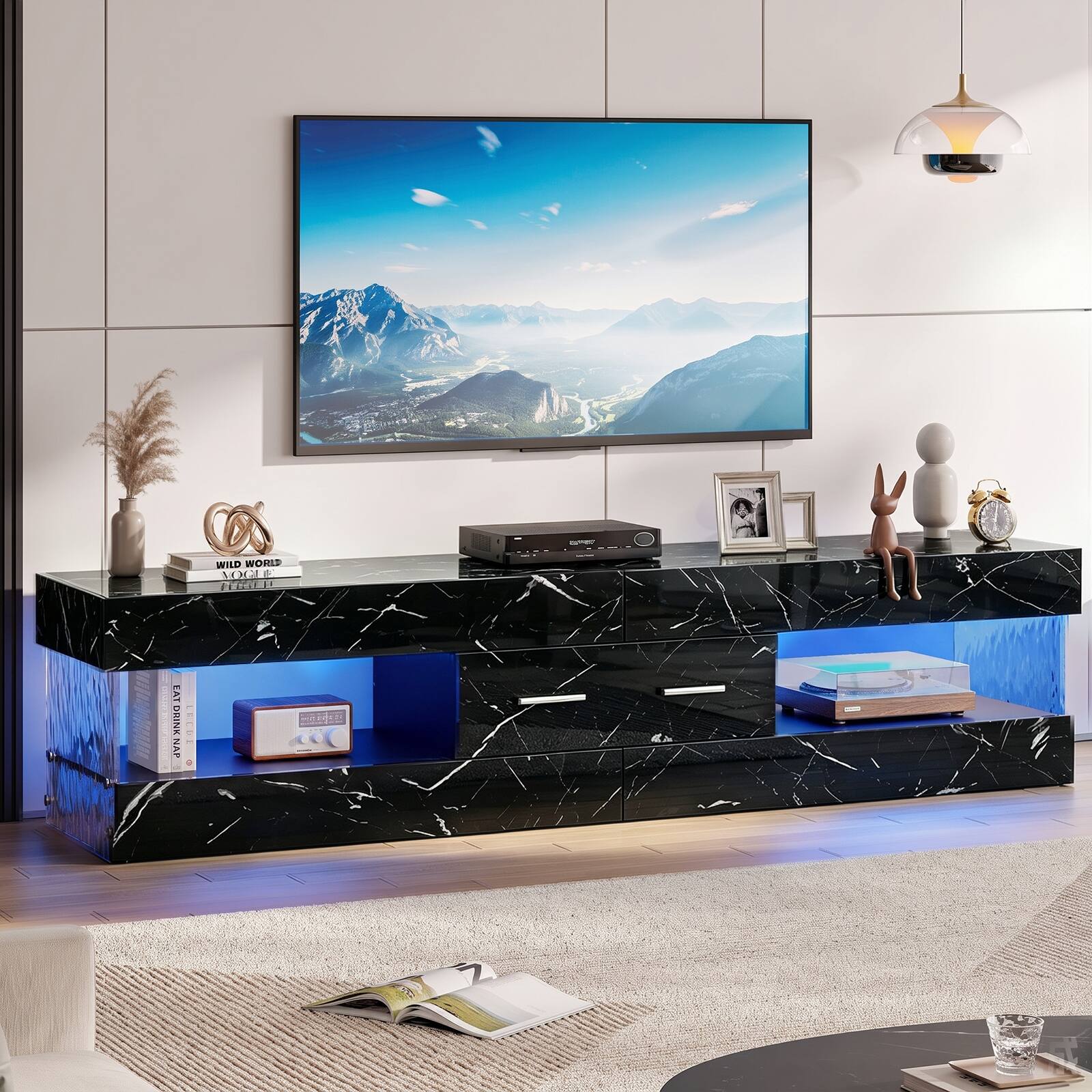 Black Marble Glossy PU Paper