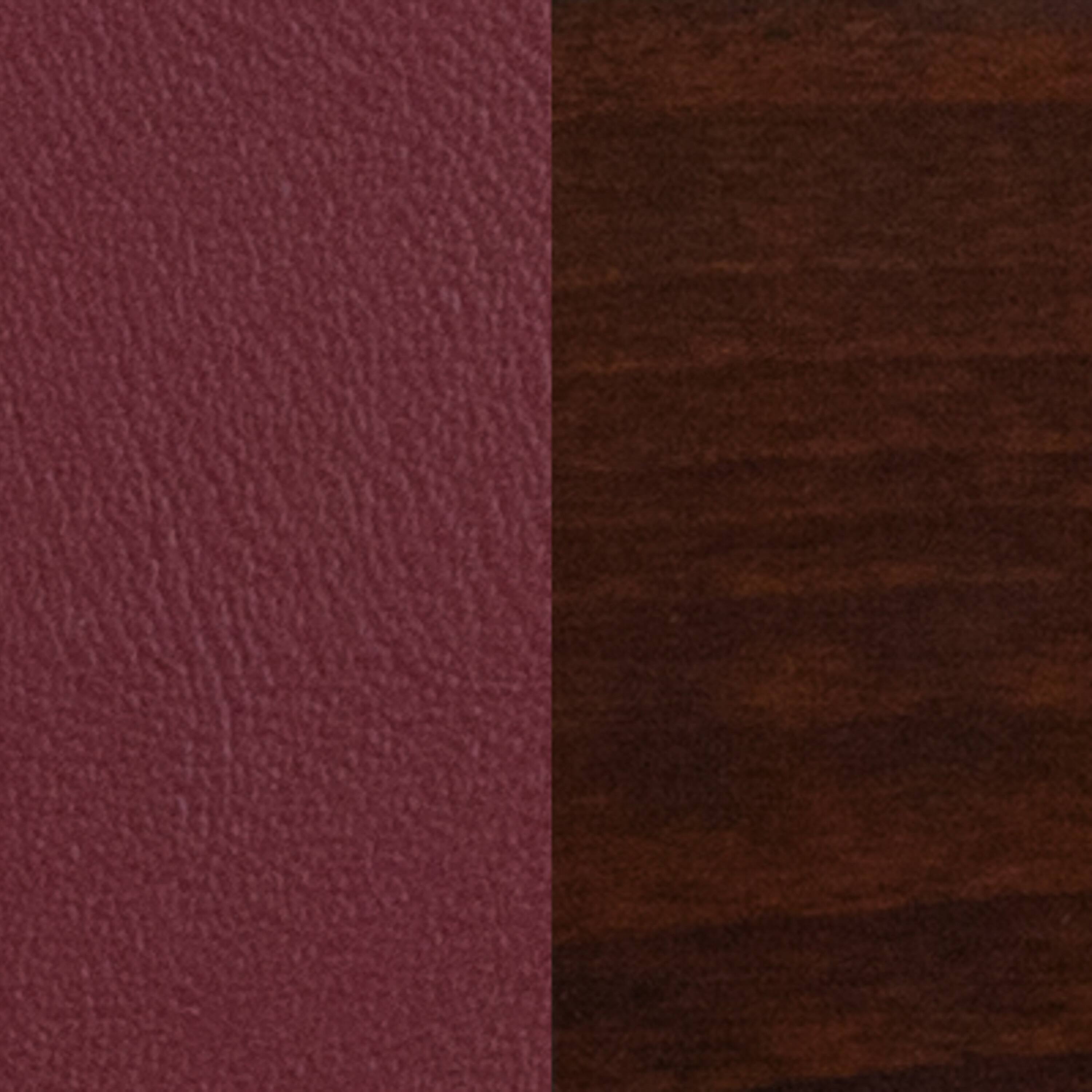 Alt View 5. Emma + Oliver - Solid Back Wooden Restaurant Dining Barstool - Burgundy Vinyl Seat/Walnut Wood Frame.