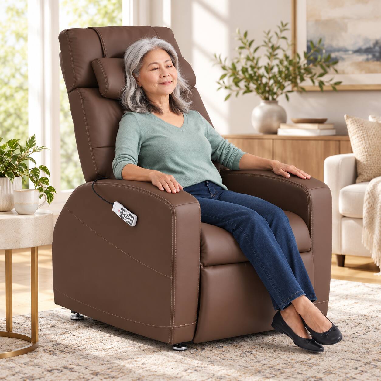 Alt View 6. Human Touch - Human Touch Laevo ZG Zero Gravity Massage Chair Recliner with Lift Assist, Heat & Vibration Massage - Saddle.