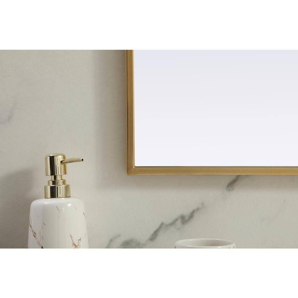 Alt View 1. Elegant Decor - Metal Frame Arch Mirror 40x34 Inch in Brass - Brass.