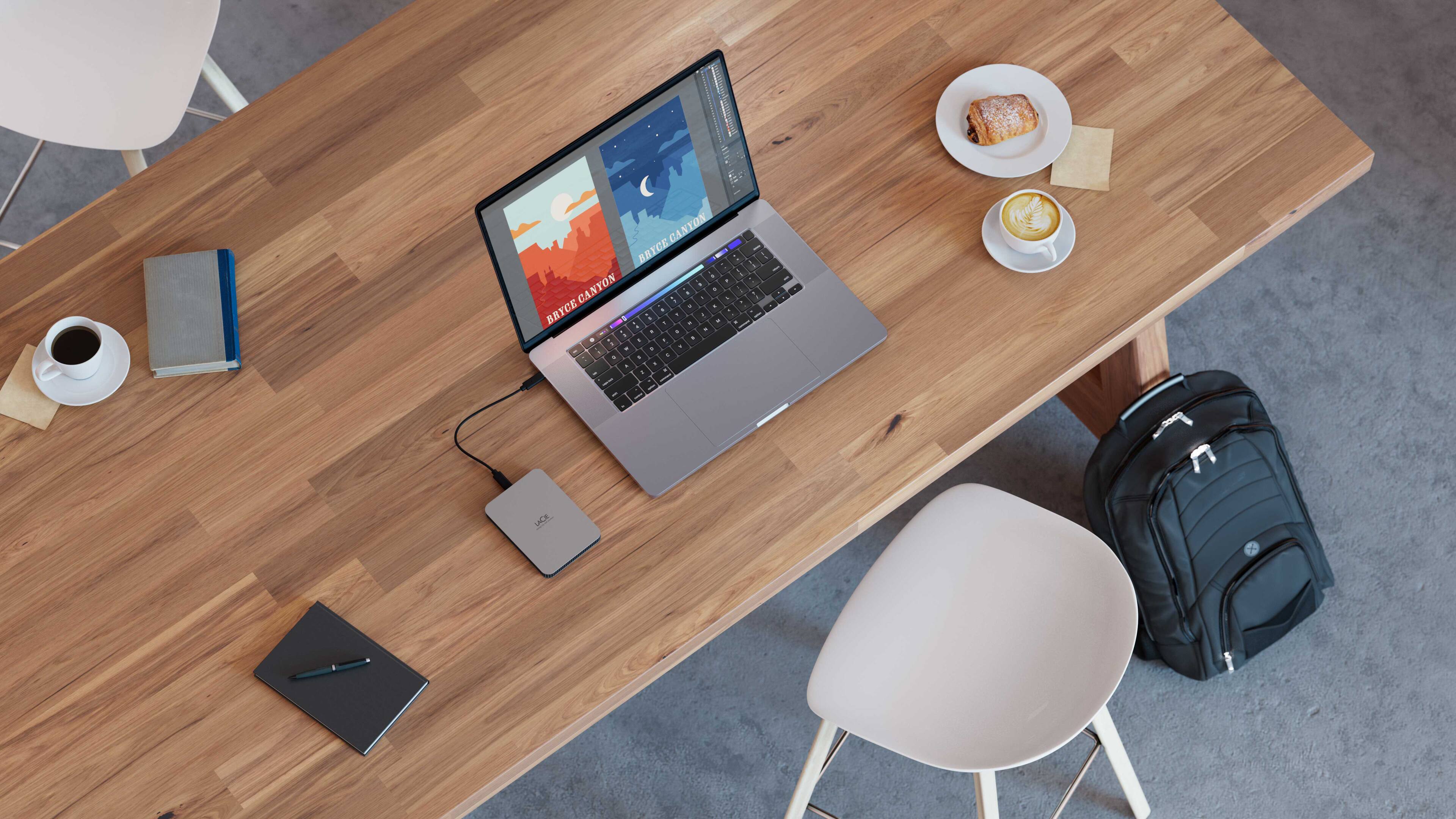 Alt View 11. LaCie - Mobile 2TB External USB-C 3.2 Portable Hard Drive with Rescue Data Recovery Services - Moon Silver.