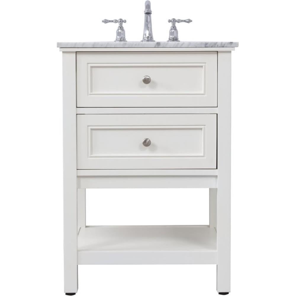 Back. Elegant Kitchen and Bath - 24 in. Single bathroom vanity set in White - White.