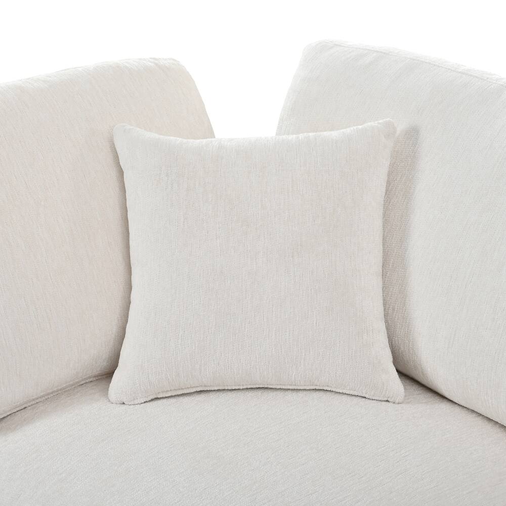 Alt View 7. Loheer - Loheer 101.57" Modern 3-Seater Sofa Chenille Couch with Solid Wood Frame Deep Seating Living Room Sofa with Throw Pillow - Beige.