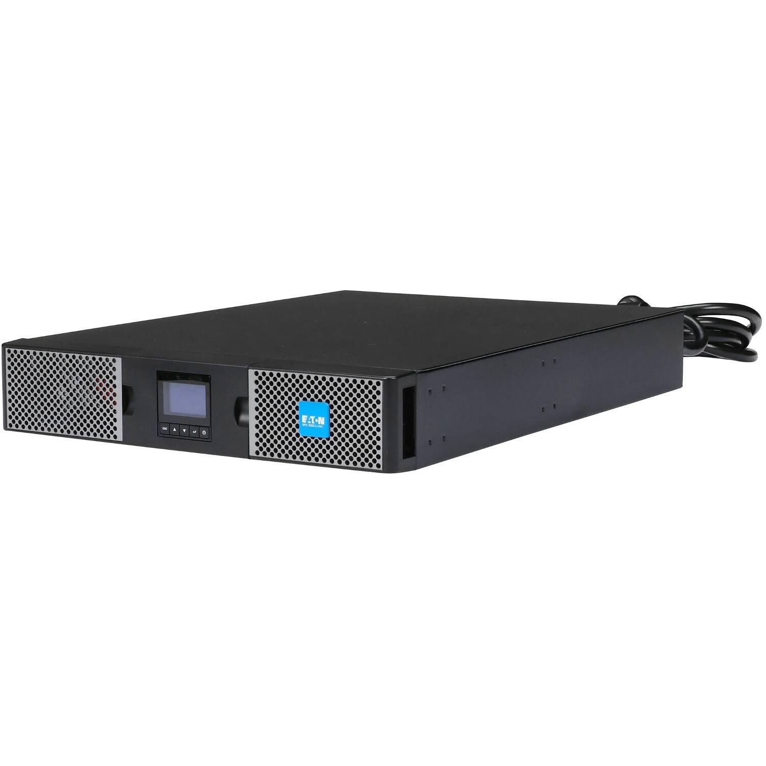 Alt View 8. Eaton - Eaton 9PX 9PX3000RT-L - 2700W 3000VA UPS - Rack-Mountable - 7 Outlets - Black, Silver - black, silver.