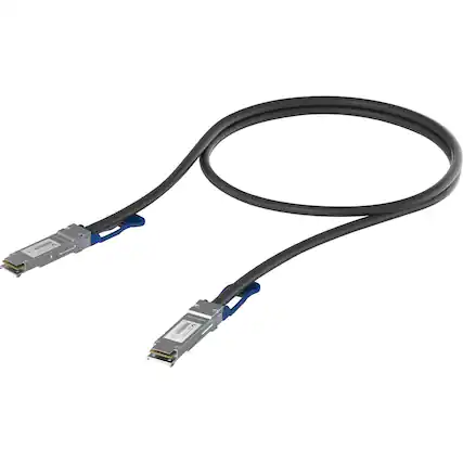 Front. Ubiquiti - 100G Direct Attach 0.5M Cable UACC-DAC-QSFP28-0.5M - Black.