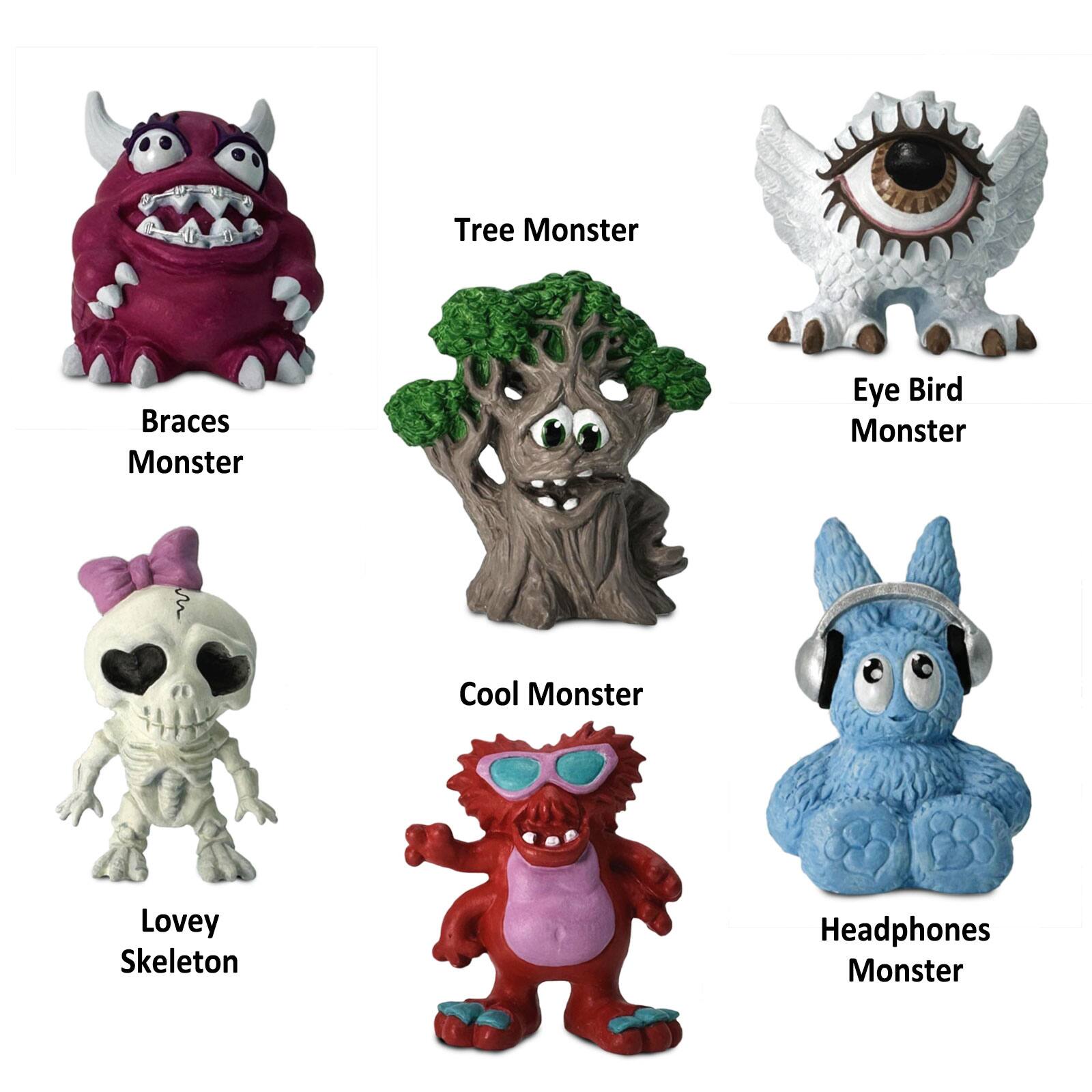 - Tree Monster
- Braces Monster
- Eye Bird Monster
- Cool Monster
- Lovey Skeleton
- Headphones Monster
