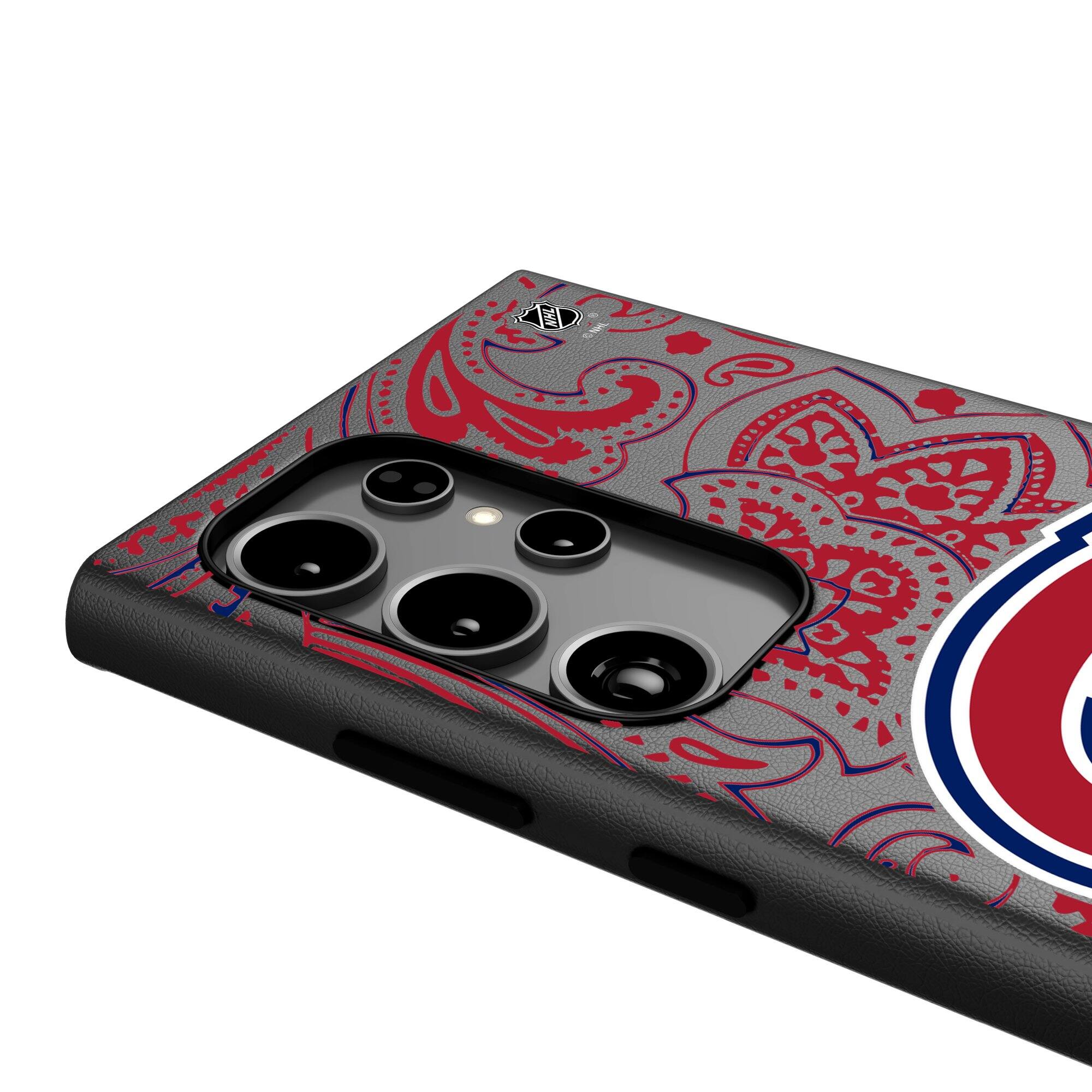 Alt View 3. Keyscaper - Montreal Canadiens Paisley Galaxy Magnetic Bump Case - S25 - Black.