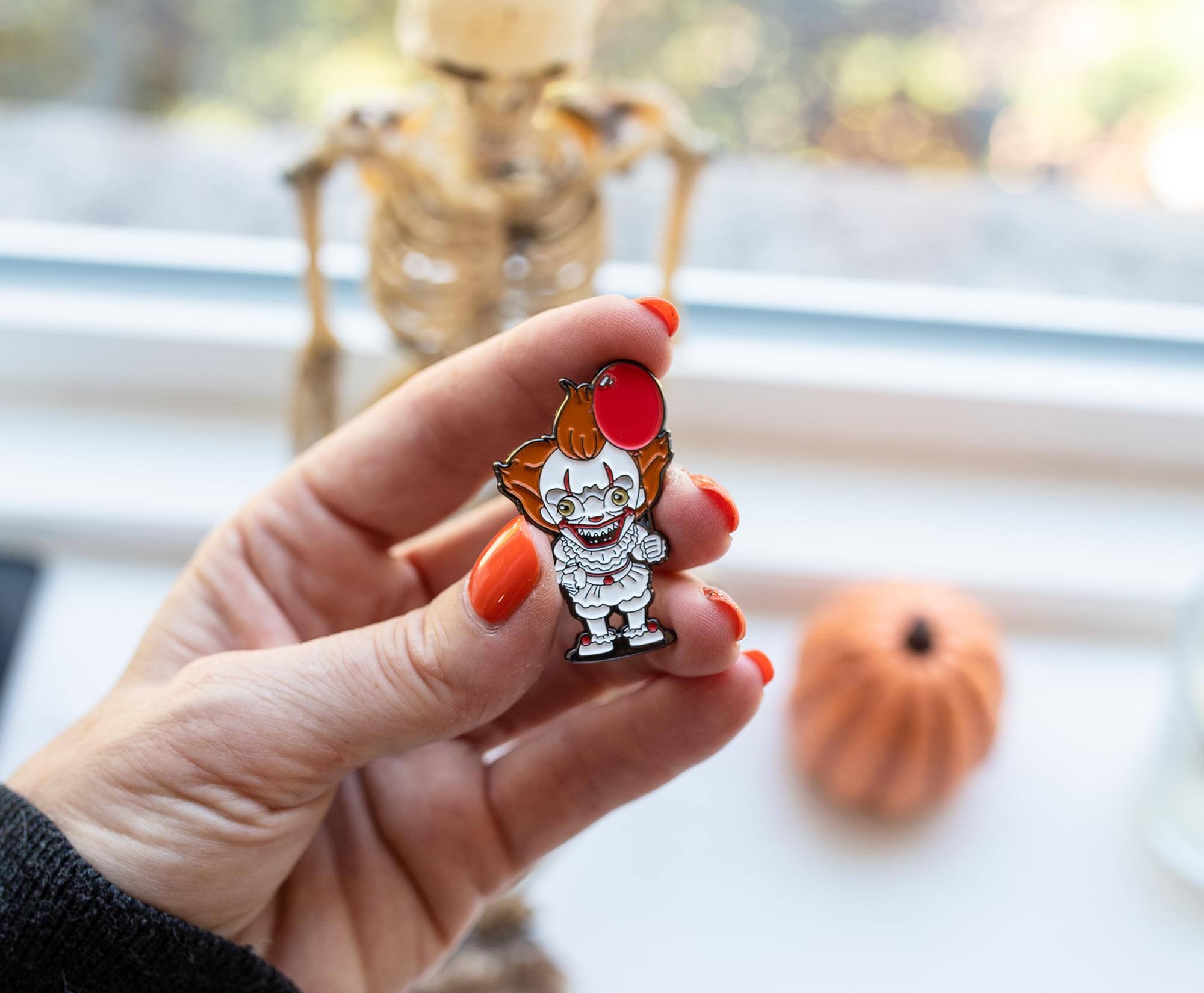 Alt View 10. SalesOne LLC - IT Pennywise The Clown Chibi Limited Edition Enamel Pin | Toynk Exclusive - Black.