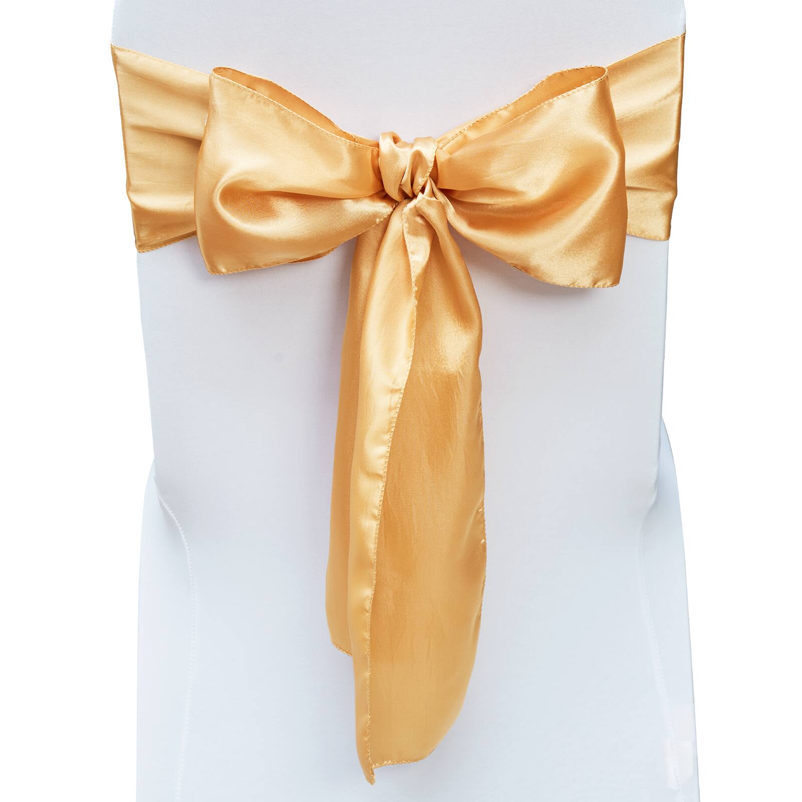 Alt View 5. VEVOR - Stretch Spandex Chair Sashes Bows, Chair Slipcover and Stretch Chair Sash, Elastic Chair Bands, Fitting Wedding, Holiday - Golden.