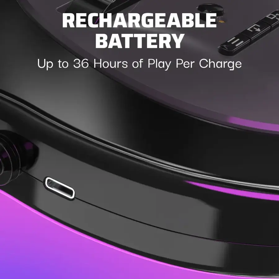 RECHARGEABLE BATTERY: Up to 36 Hours of Play Per Charge