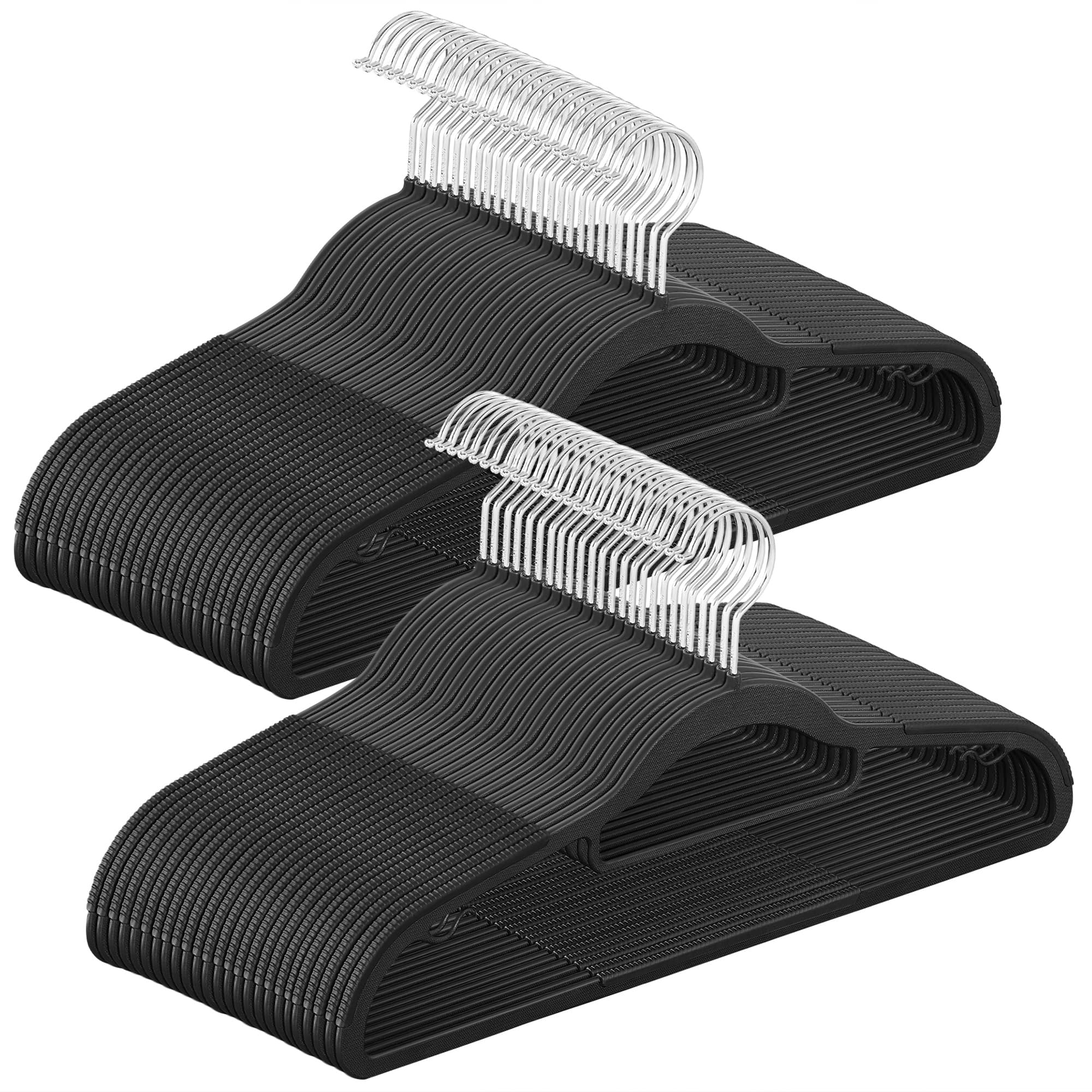 Songmics Home - Pack of 50 Coat Hangers, Heavy-Duty Plastic Hangers, Non-Slip, Space-Saving Clothes Hangers, 16.5 Inches Wide - Black and Gray price history on PriceWatchPro