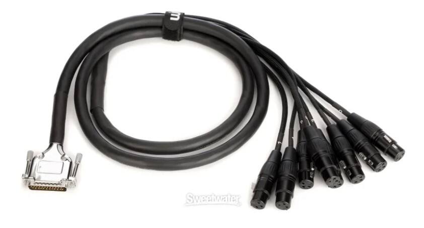 Angle. Warm Audio - 6 FT Premier 8-Channel DB25 to XLRF Audio Breakout Cable, w/ Durable Metal Thumb, for Stage & Studio Audio Applications.
