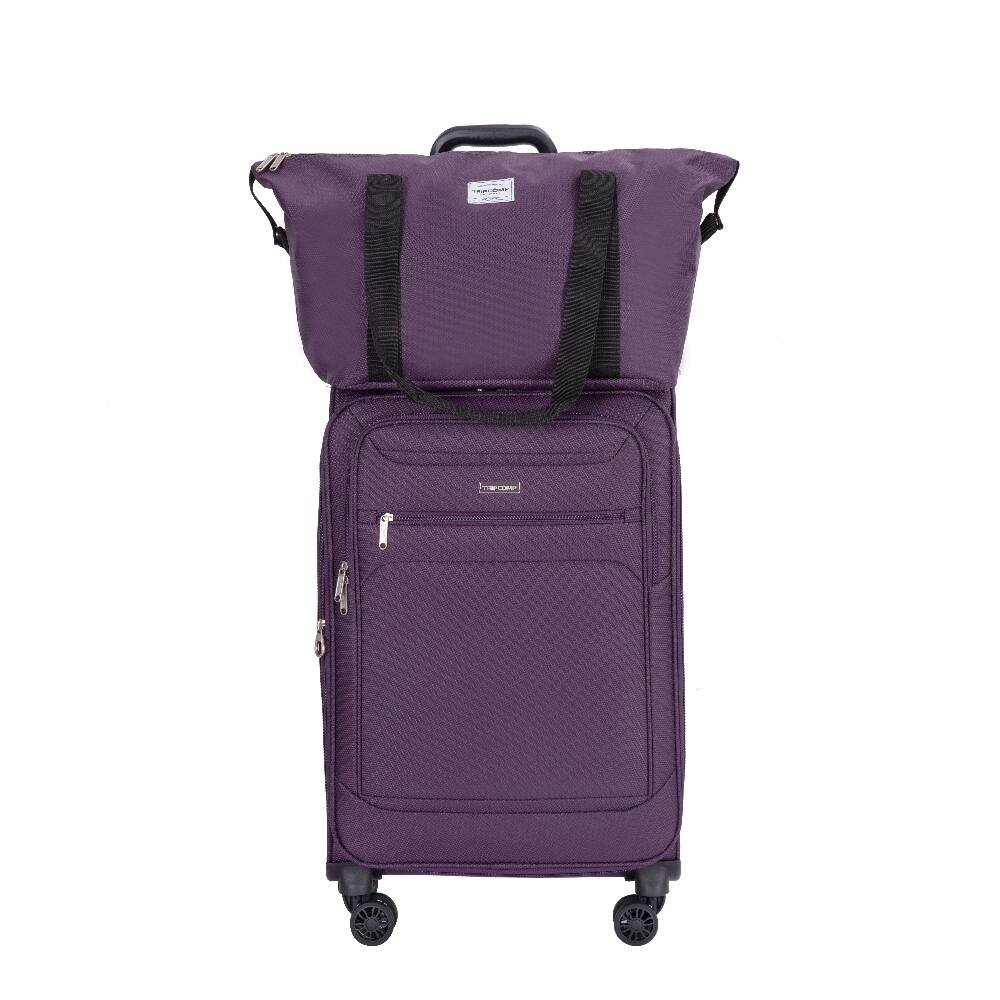 Alt View 4. Ropilly - Ropilly 5 Piece Luggage Set Softshell Suitcase Lightweight Carry On Suitcase Purple - Purple.