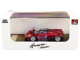 Pagani Huayra Roadster Top and Carbon Accents 1/64 Diecast Model Car by LCD Models - Red Metallic with Carbon
