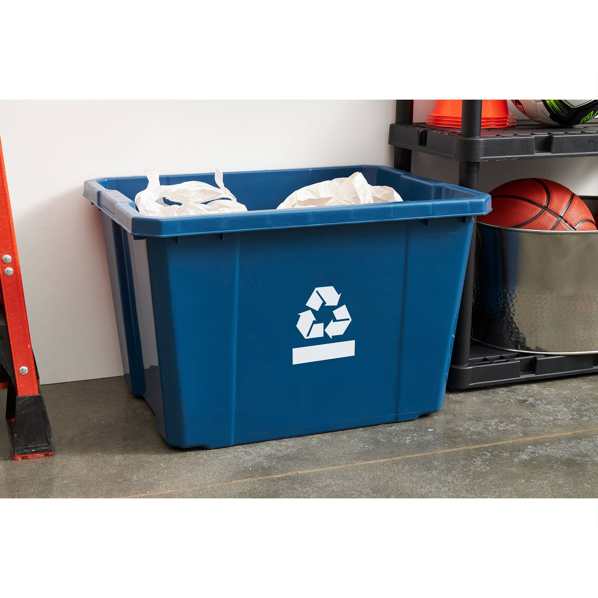 Alt View 4. Gracious Living - Gracious Living Medium Curbside Blue Box 17 Gallon Home Recycling Bin (12 Pack).