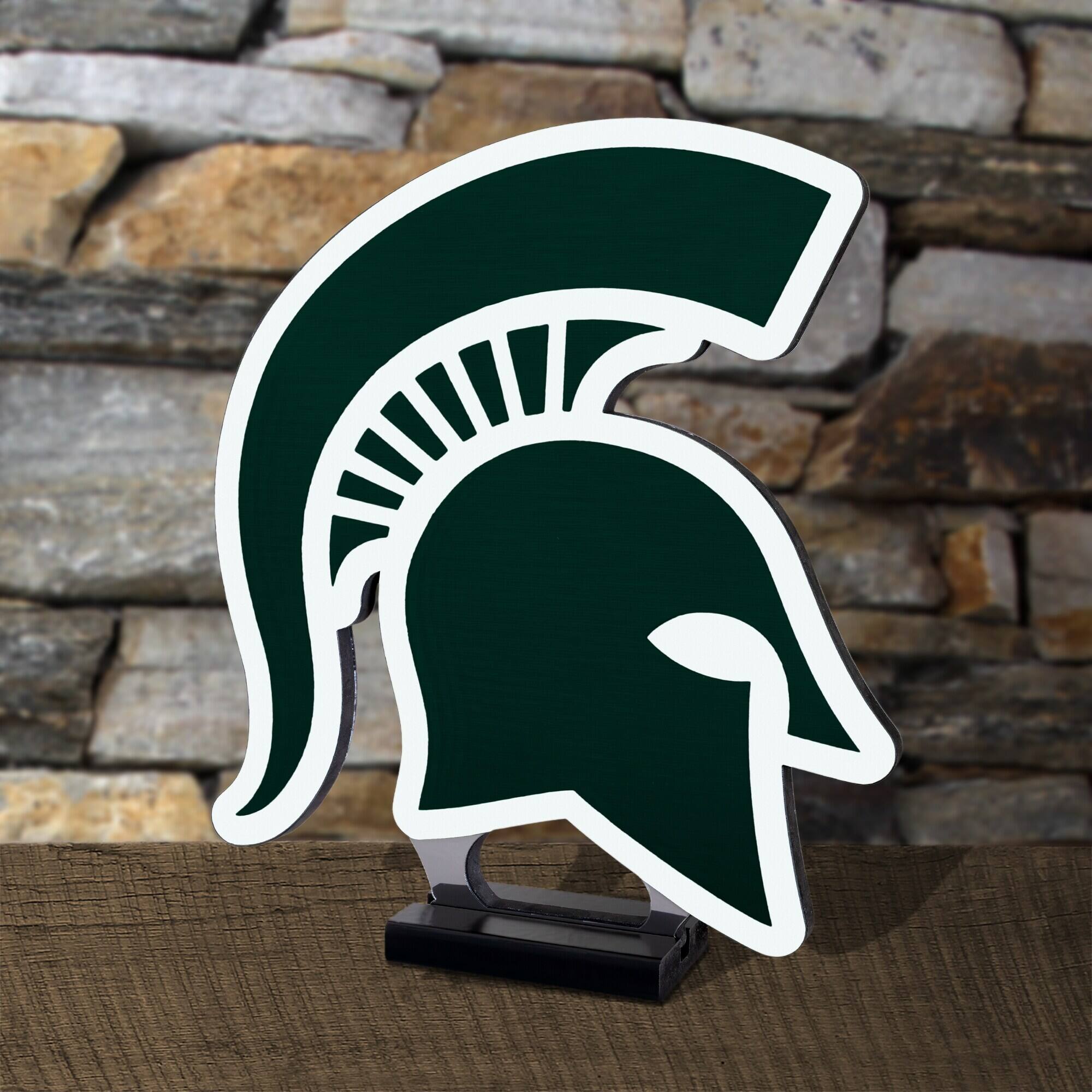 Alt View 3. Sporticulture - Michigan State Spartans LED Infinity Logo Light - Green.