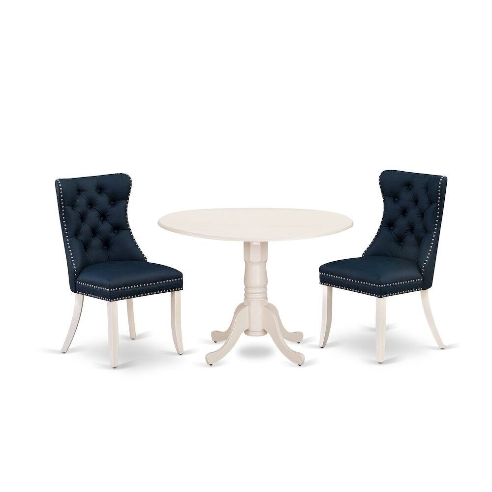 Left. East West Furniture - 3 Piece Kitchen Table & Chairs Set - White.