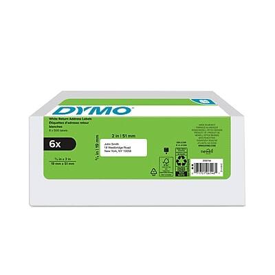 DYMO White Business Address Labels, Etiquettes, 500 Labels, 2 in x 5 1/2 in (51 mm x 130 mm), 6x19, Smith Road, New York, NY 13000