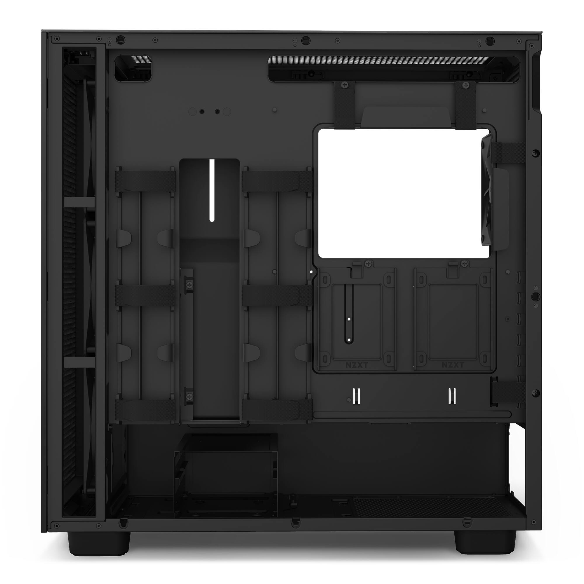 Alt View 15. NZXT - H7 Flow RGB ATX Mid-Tower Case with RGB Fans - Black.