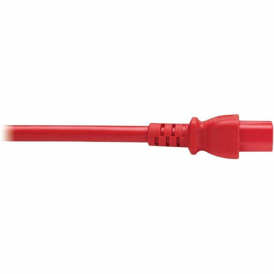 Alt View 5. Tripp Lite - Eaton Tripp Lite Series 6 Pack of Locking C15 to C14 P-Lock Power Cord - 6ft Extension Cables, Red, Heavy-Duty, 15A - Red.