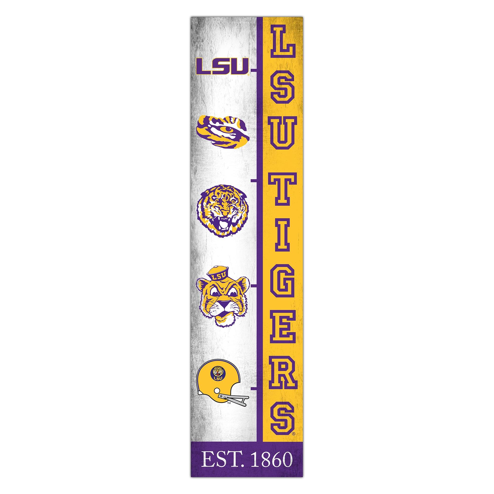 LSU Tigers 6" x 24" Progression Wood Sign