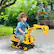 Angle. Qaba - ide On Excavator, Tractors Digger, Movable Scooter Walker, Pretend Play, Basket Storage.