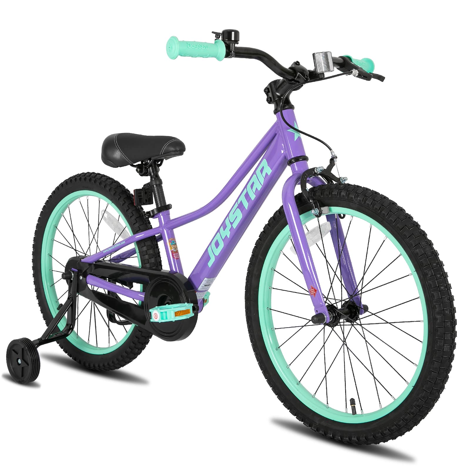 JOYSTAR - NEO 20 Inch Kids Bike for Boys & Girls Ages 7-13, Kids Mountain Bicycle with Training Wheels & Handbrake - Purple