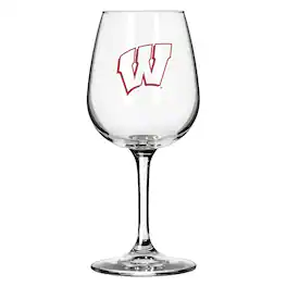 Logo Brands - Wisconsin Badgers 12oz. Gameday Stemmed Wine Glass - Multicolor