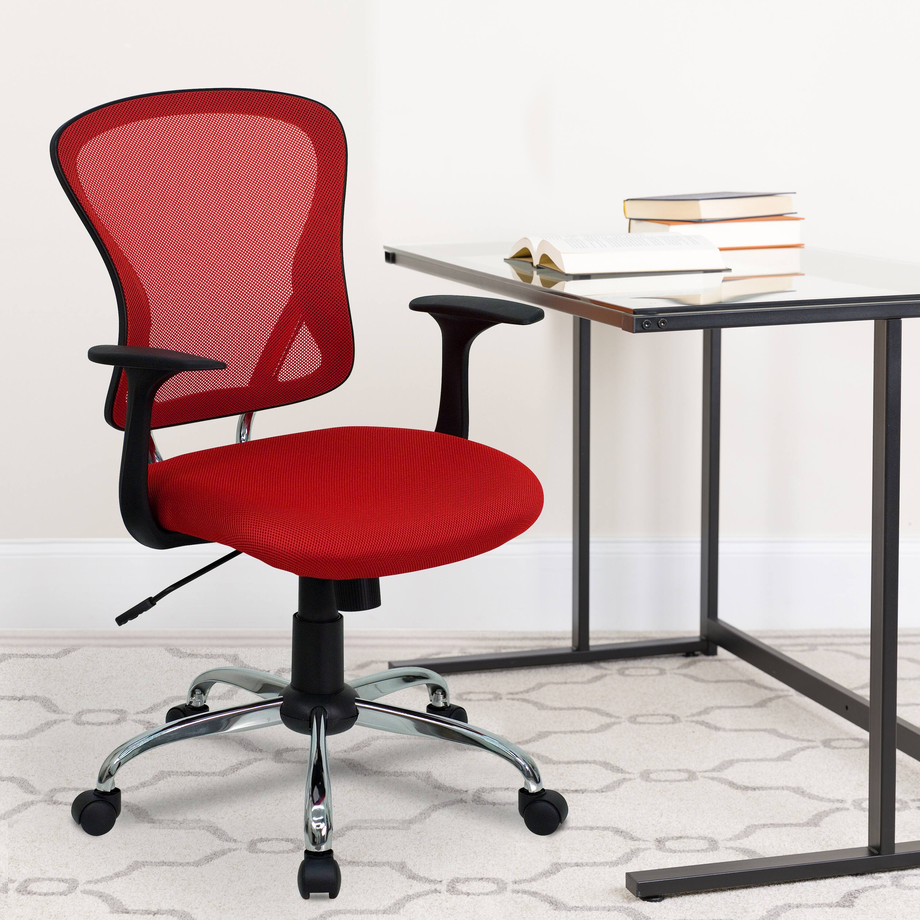 Alt View 12. Alamont Home - Alfred Contemporary Mesh Swivel Office Chair - Red.