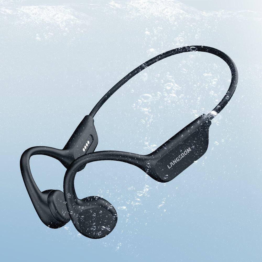 Alt View 1. PRIMEPLUS - Swimming IPX8 Waterproof Headset Bluetooth Bone Conduction Headphones MP3 Mode Sports Wireless Earbuds - Black.