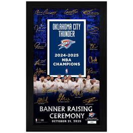 Highland Mint - Oklahoma City Thunder 2025 NBA Finals Champions Banner Raising Ceremony 12"x 20" Signature Frame - Multicolor