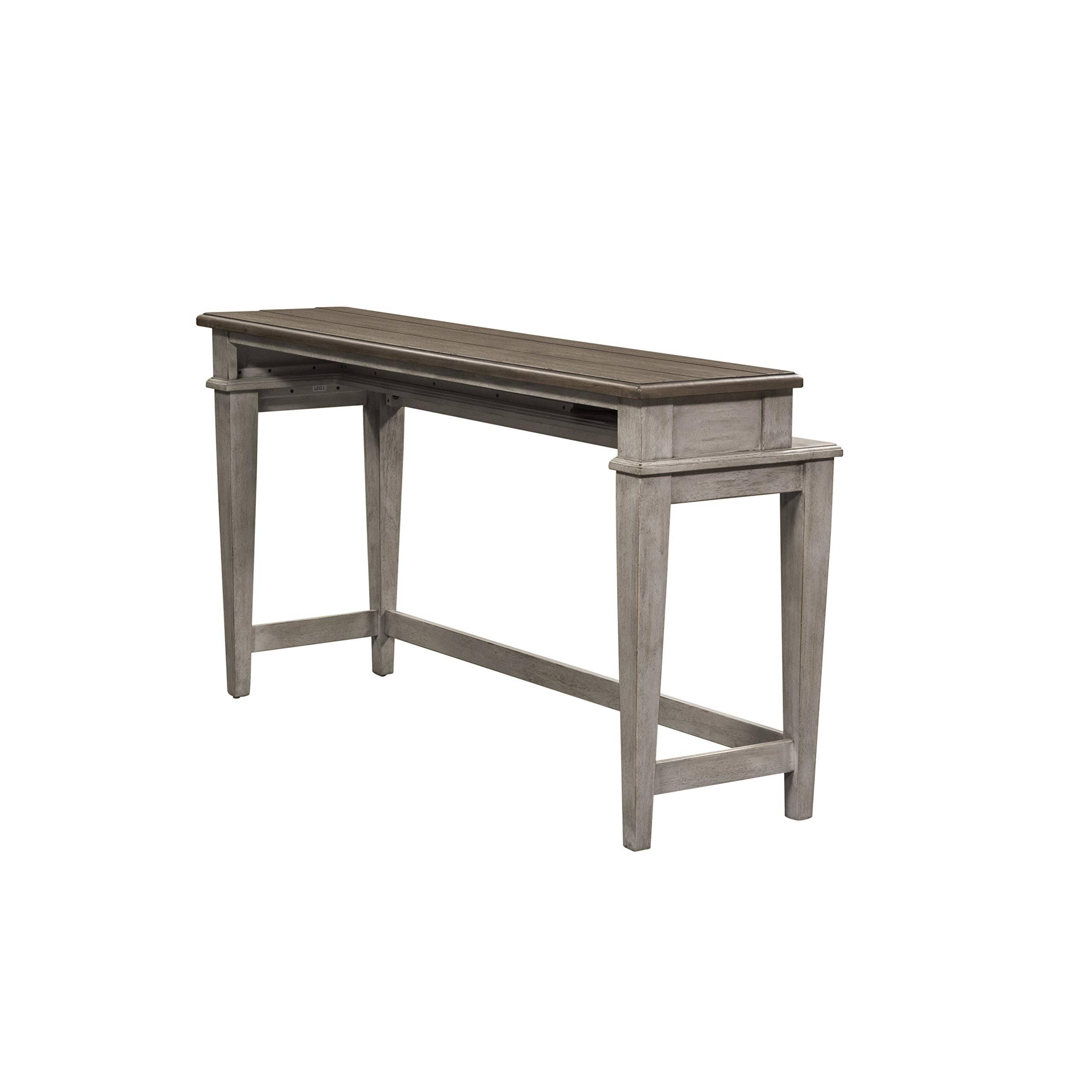 Left. Liberty Furniture Industries - Heartland Console Bar Table in Antique White w/ Tobacco Top - White.