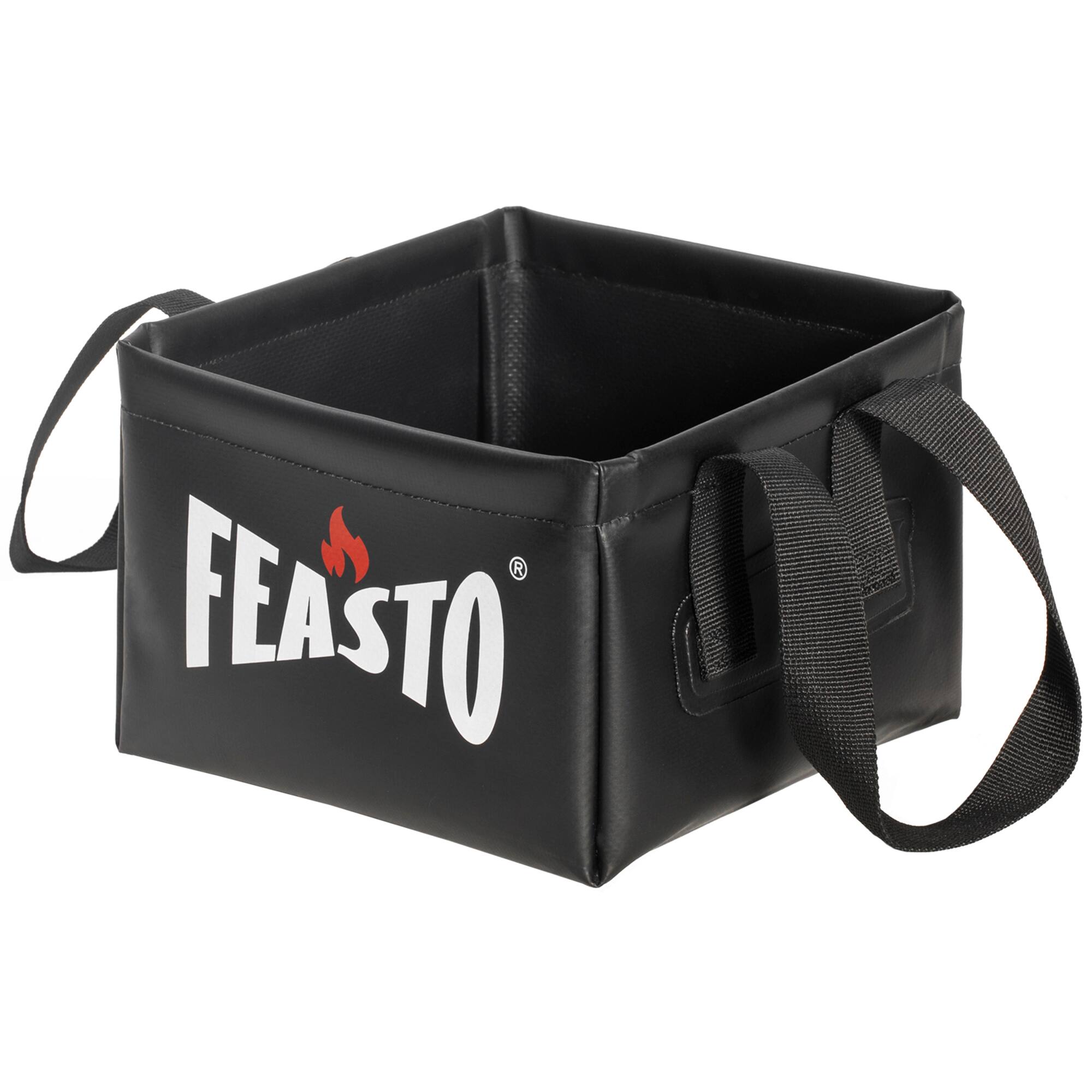 Front. FEASTO - Collapsible Water Bucket for Grill Cleaning & Soaking, Foldable Square Dunk Tank for Indoor/Outdoor Use.