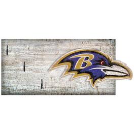 Fan Creations - Baltimore Ravens 6" x 12" Mounted Key Holder - Multicolor