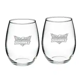 Jardine - Loras College Duhawks 21oz. 2-Piece Stemless Wine Glass Set - Multicolor