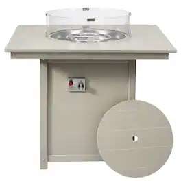 WestinTrends - Helios 42" Modern Outdoor Patio Gas Propane Square Fire Pit Table - Sand