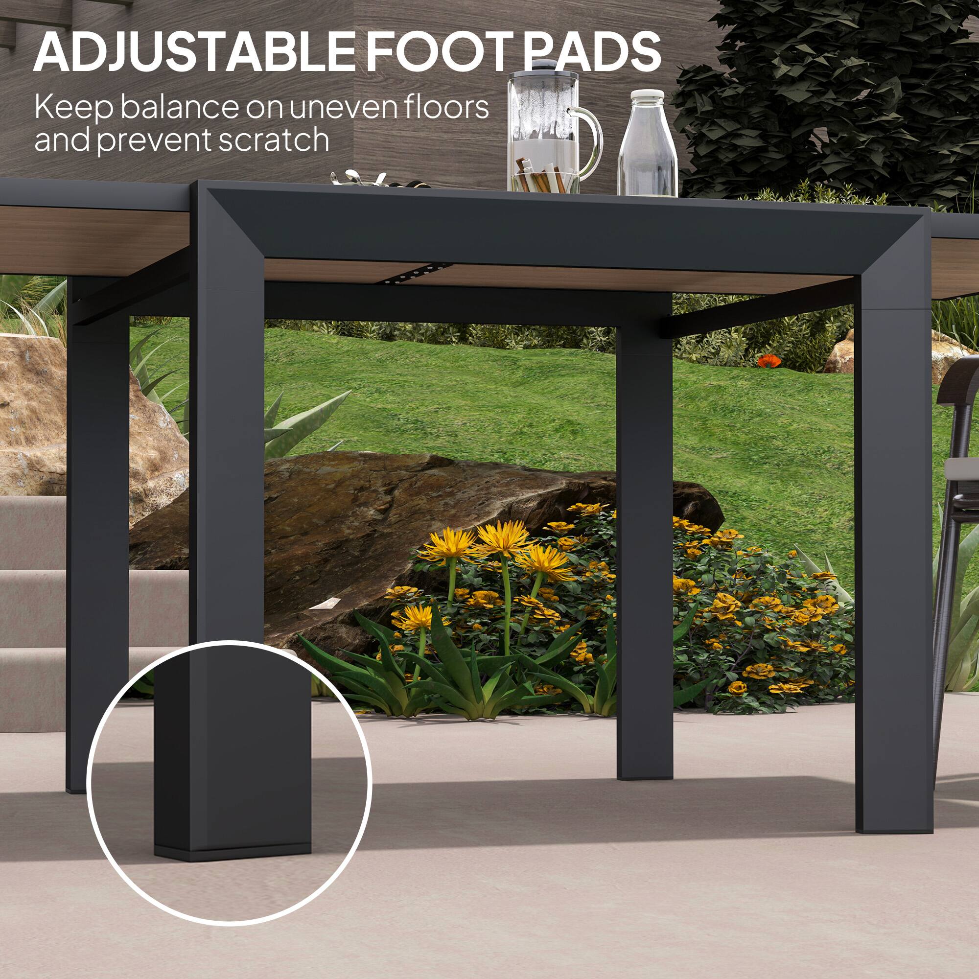 ADJUSTABLE FOOT PADS
Keep balance on uneven floors and prevent scratch