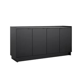 Prepac - Simply Modern 4-Door Console Table Engineered Wood Sideboard - Black