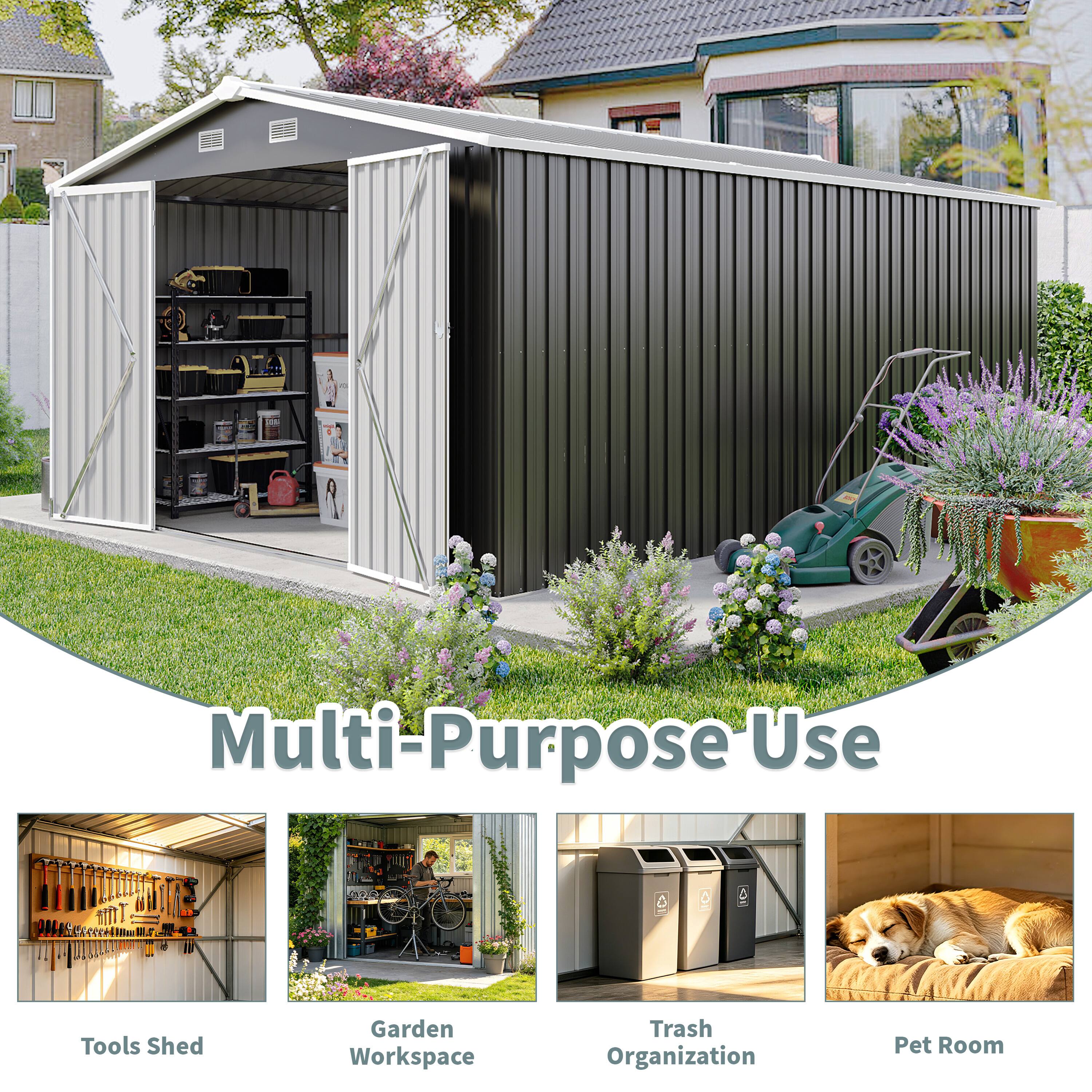 Multi-Purpose Use

- Tools Shed
- Garden Workspace
- Trash Organization
- Pet Room