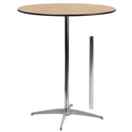 Alamont Home - Lars 36" Round Wood Commercial Grade Cocktail Table with 30" and 42" Columns - Natural