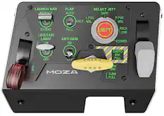 LAUNCH BAR
RETRACT
EXTENT
LDG/TAXI LIGHT
U ON
P OFF
FLAP
AUTO
HALF
MSL
FULL
SELECT JETT
SAFE
L FUS
R FUS
MSL
RACK
LCHR
STORES
ANTI SKID
ON
EMERG
BRK PULL
RK BRK
TURN PULL
EMERG
MOZA
HOOK
MOZA