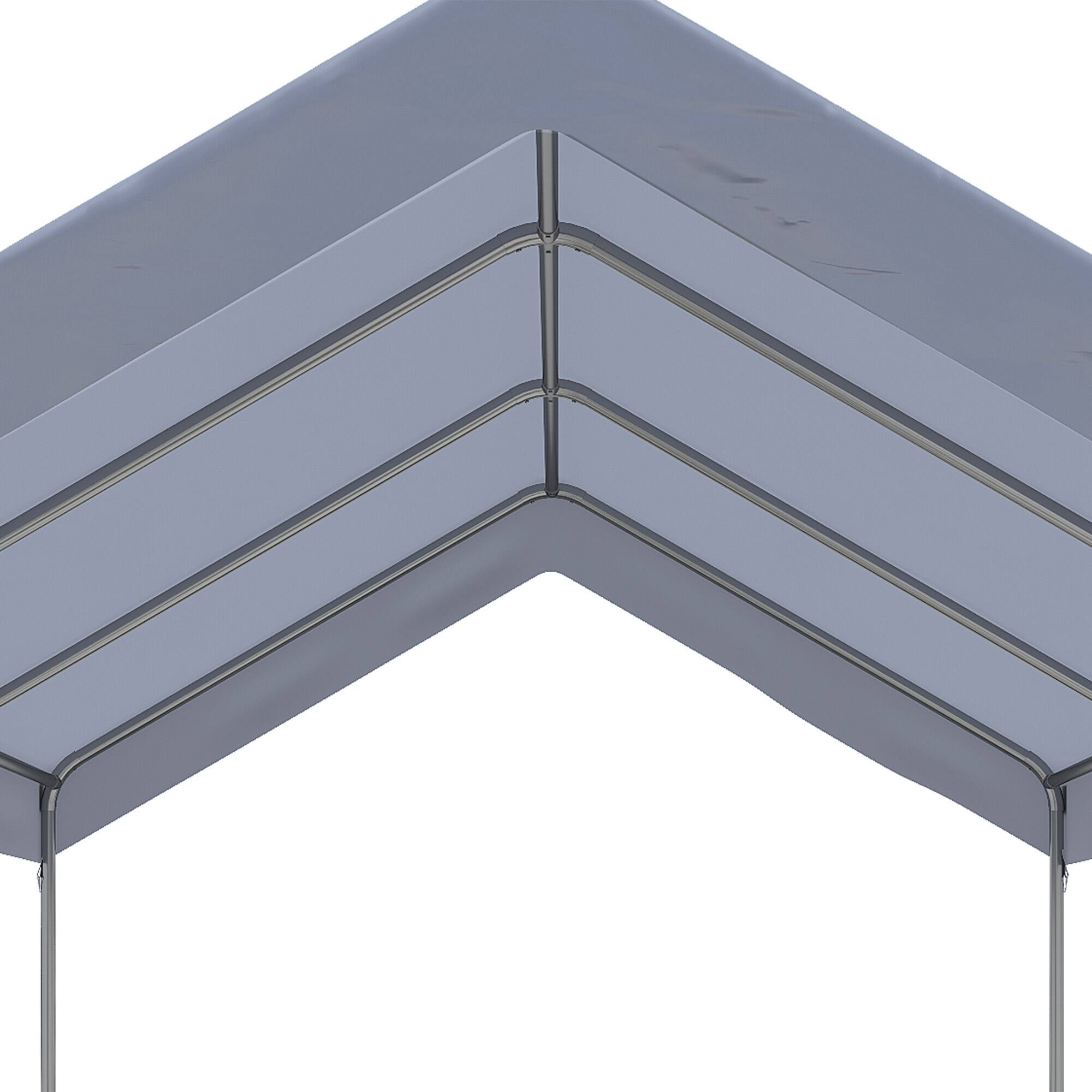 Alt View 8. Outsunny - 10' x 20' Party Tent and Carport, Height Adjustable Portable Garage, Outdoor Canopy Tent 8 Legs - Gray.