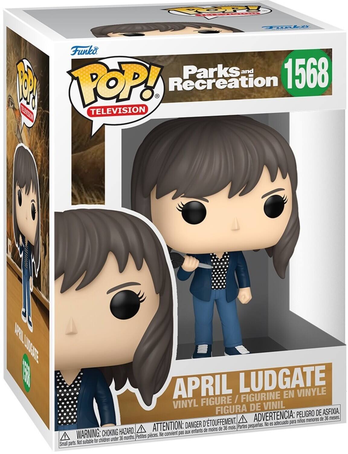 TOP Toake Funko. Parks and Recreation 1568 POP! Television APRIL LUDGATE VINYLE FIGURINE EN FIGURE / VINYL DE VINIL FIGURA PELIGRO DE ASFIXIA D'TOUFFEMENT. ADVERTENCIA: nios menores de 36 meses. DANGER No es adecuado para ATTENTION: moins de 36 mois, Partes pequerias. HAZARD. aux enfants de WARNING: CHOKING Petites pieces. Ne convient pas for children under 36 months, Smal parts. Not suitable