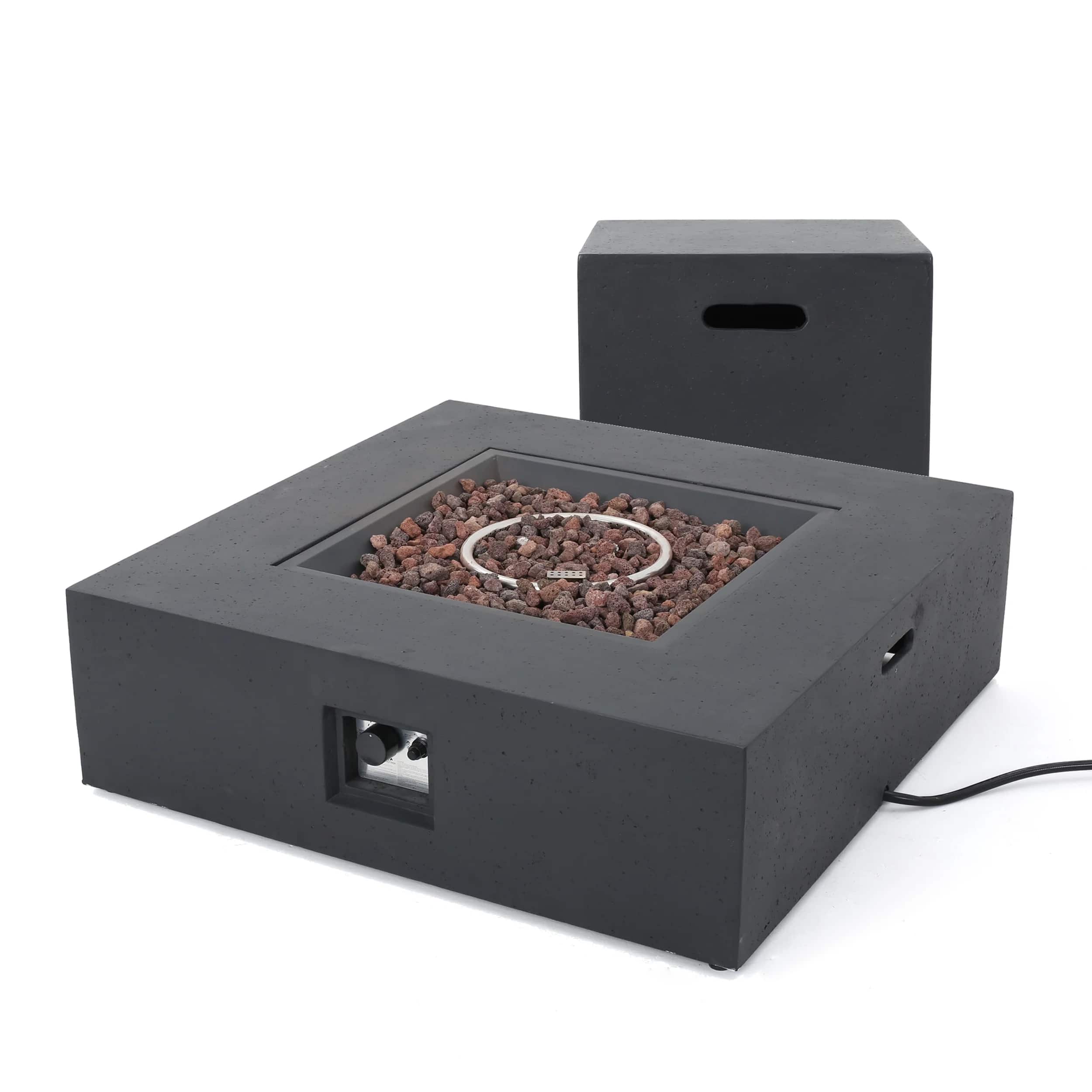 Dexmalle - Dexmalle-Outdoor 50000 BTU Propane Fire Pit,Tank Holder-Dark Grey