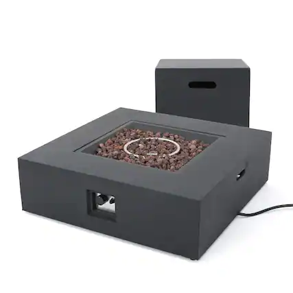 Front. Dexmalle - Dexmalle-Outdoor 50000 BTU Propane Fire Pit,Tank Holder-Dark Grey.