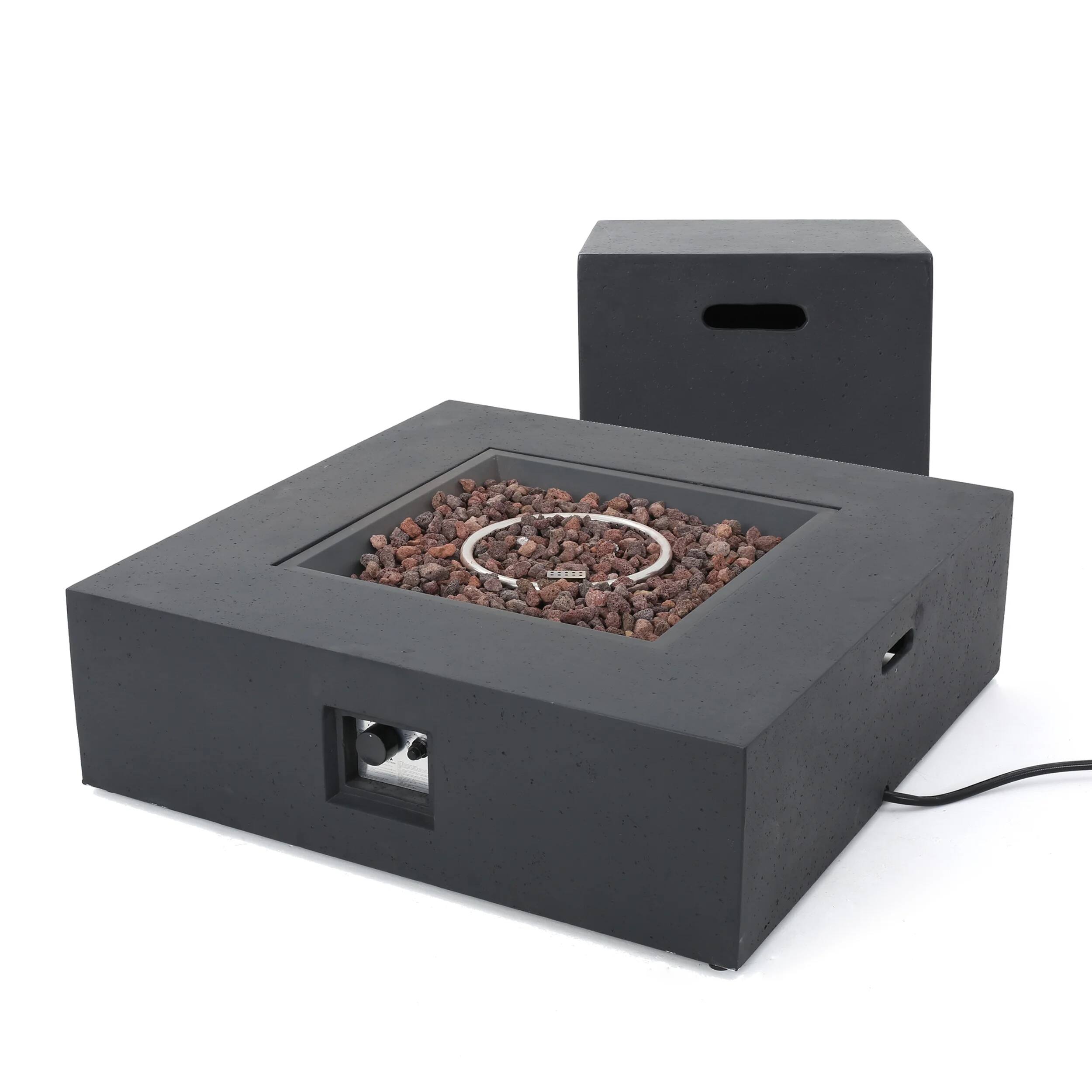 Dexmalle - Dexmalle-Outdoor 50000 BTU Propane Fire Pit,Tank Holder-Dark Grey